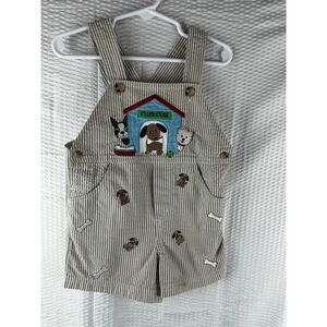 Starting Out Striped Dog Clubhouse Overalls - 12M